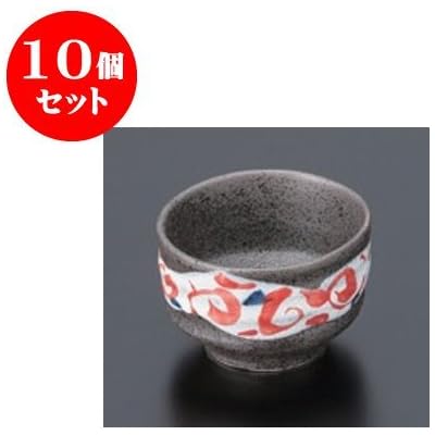 10個セット 小付 つなぎ唐草小付(2.8)赤 [8.3 x 5.5cm] 【料亭 旅館 和食器 飲食店 業務用 器 食器】