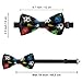 WUXEKZO Mens Boys Fashion Colorful Paint Splash Ink Soccer Football Black Pre-Tied Bow Tie, Adjustable Neck Band Creative Bow Ties for Party, Banquet, Graduation