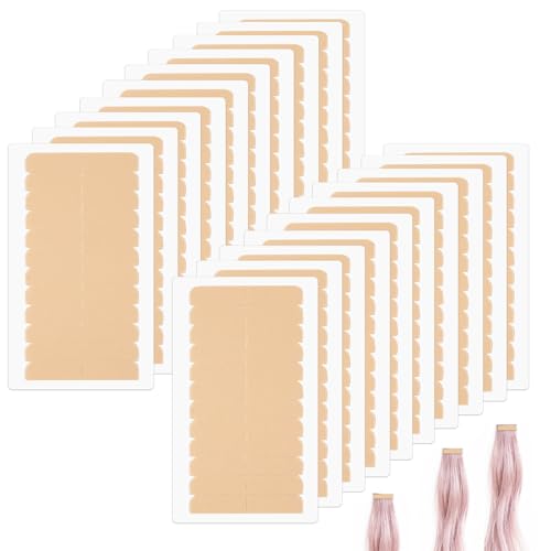 240Pcs Adhesive Replacement Tape for Hair Extensions, Human Hair Tape Tabs Tape in Extension Replacement Tape Wig Tape, Double Sided Hair Tape Human Hair Extension Tape, Wig Tape Beauty Tools(khaki)