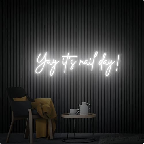 Image of Yay It's Nail Day Neon Sign for Wall Decor 16.5x6.3In