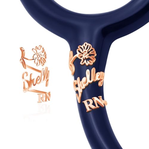 XGDesign Personalized Stethoscope Name Tag, Custom Charms for Nurses & Doctors, Customized ID Badge for RN, Medical Assistant, Tag Accessories with Birth Flowers/Stethoscope