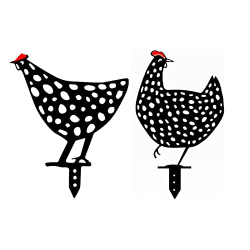 xlwen Poule de Jardin Décoration,2 Pièces Art De La Cour De Poulet,Statue de Coq de Cour,Décoration de Jardin Exquise,Les Statues d'art de Cour Conviennent aux Cours, Jardins, Chemins,Pelouse