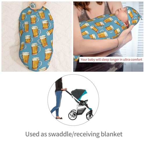 Image of Painting Beerys Newborn Swaddle Blankets Hat Sets Soft Baby Receiving Blanket Swaddle Sack for Baby Shower Infant Boy Girl Gift