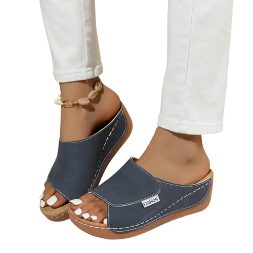 vivastep sandalen - ergonomisch, Vivastep Sandalen Damen - Ergonomische Rutschfeste Orthopädische Sandaletten Pantoletten Platform Bequem Keilsandalen Sommer Hausschuhe Sommerschuhe