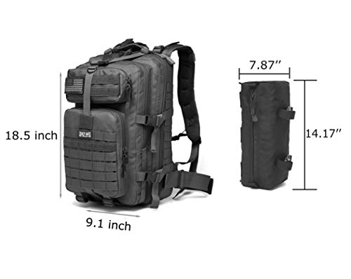 Crazy Ants Military Tactical Backpack With 2 Detachable Packs, Black Army Pack, Large Fieldline Molle Bag, Polyester Tactical Bag For Men And Women #TOP2