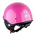 1Storm Motorcycle Half Face Helmet Mopeds Scooter Pilot with Retractable Inner Smoked Visor & Size Adjustor, Glossy Pink