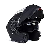 Milwaukee Helmets Breeze Flat Black Advanced Motorcycle Modular Helmet w/ Drop Down Visor DOT Approved MPH9814DOT - X-Large