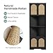 FiveWillowise 67''H Tall Corner Cabinet with Handmade Rattan Door, Rattan Storage Cabinet with Adjustable Shelves, Corner Bookshelf Space Saver for Barthroom, Kitchen, Living Room, Black