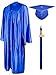 GraduationMall Shiny Graduation Gown Cap Tassel Set 2017 for High School Royal Blue 48(5'3"-5'5")
