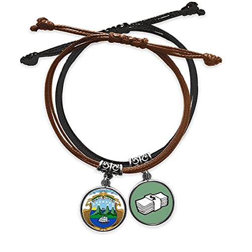 Pulsera cuerda mano Costa Rica cadena cuero trenzada unisex