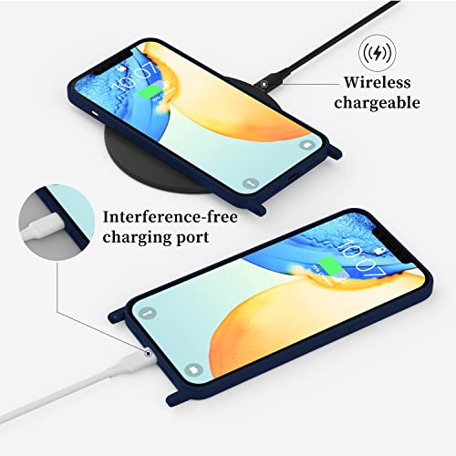 Image of Compatible with iPhone 12 Pro Max Case with Lanyard Crossbody iPhone Case with Strap Adjustable Shockproof Drop Protection Silicone Phone Cover for iPhone 12 Pro Max 6.7'' Navy Blue