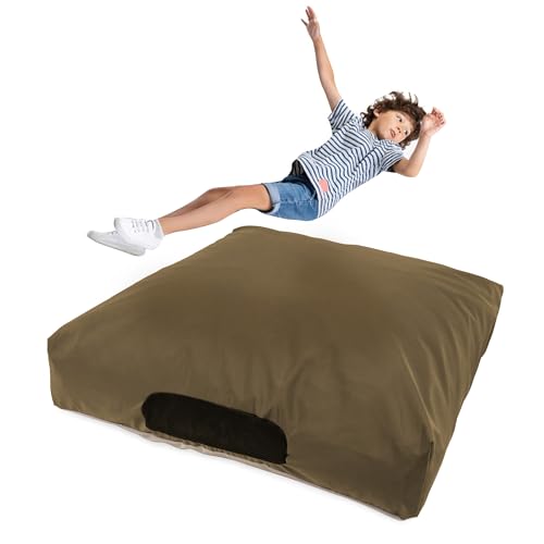Matini Sensory Crash Pad 子供用 大人用 – フォームブロック付きクラッシュマット、防水カバー、滑り止めボトム、柔らかい生地の感覚パッド、ジャンプ、リラクシング、遊び用のランディングマット - 48インチ x 48インチ (オリーブ)（Amazon）