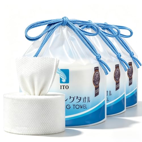 Image of ITO Face Towels, Ultra-Soft & Extra Thick Cleansing Towels for Sensitive, Dry & Oily Skin, Facial Tissue, Makeup Remover Disposable Towels (70 Count (Pack of 3))