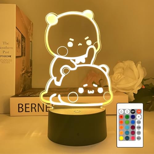 Lámpara de mesa 3D con forma de oso y control remoto