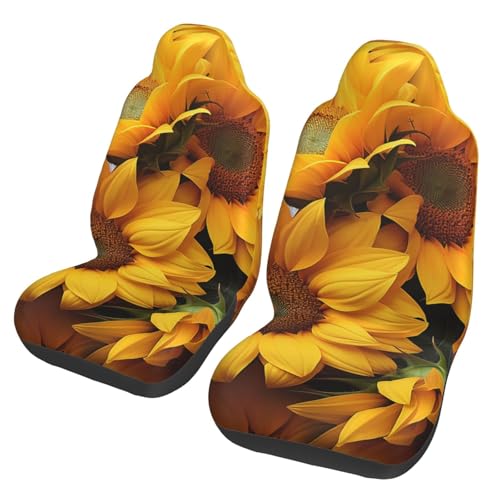 Housses de siège de voiture imperméables et lavables à motif tournesols