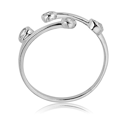Image of AVORA 10K Gold Adjustable Bypass Toe Ring with Bezel-set Simulated Diamond CZ