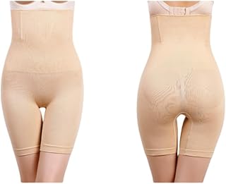 شورت عالي الخصر للتحكم في البطن للنساء، ملابس داخلية لتشكيل الجسم بدون خياطة بدعائم حديدية، ملابس داخلية للتنحيف ورفع المؤخرة وشد الفخذ جيدة التهوية وقابلة للتمدد من جولينياو