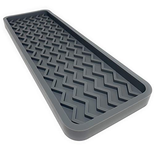 Silicone Kitchen Sink Organizer Tray and Sponge Holder, 12 inches x 4 inches