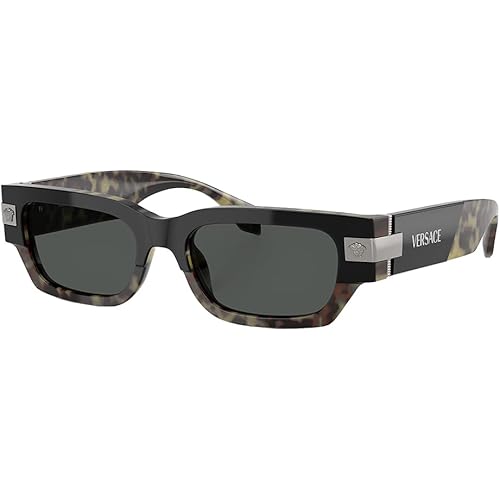 Versace Man Sunglasses Black Frame, Dark Grey Lenses, 53MM