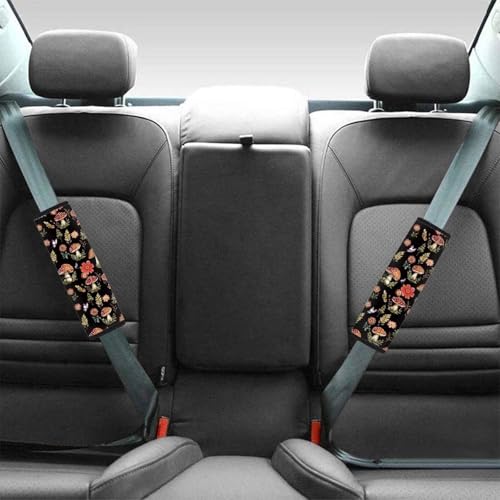 Image of AFPANQZ Mushroom 1 Pair /Set Safety Seatbelt Cover Kit Car Auto Seat Belt Pads Covers Comfortable Driving Car Seats Accessories Backpack Bags Strap Pads Covers