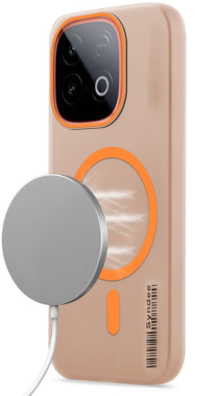 Image of Mr. Case Back Cover for iQOO Neo 10 5G Sleek Frosted Translucent Back Only Compatible with Wireless Magnetic Accessories | Anti-Scratch Shockproof Phone Case - Orange