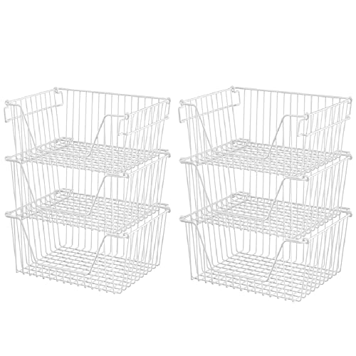 Slideep 14'' Large Metal Wire Storage Organizer Bin Basket Farmhouse