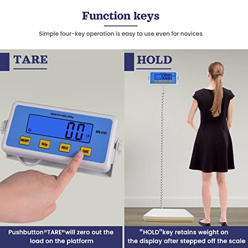 Medical Scale - Heavy Duty 440 lb High Capacity Wrestling Scale for Body Weight with Easy to Read LCD Display Physician Scale, Professional Medical Grade Scale for Doctor Home Gym Office