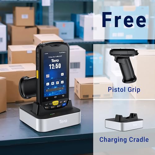 Image of Tera Android 10 Barcode Scanner PDA: SE4710 Engine, Charging Cradle, P160GC