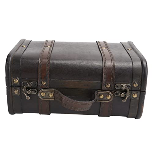 Valise Décorative en Bois et Cuir, Style Vintage,...