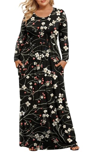 Image of LONGYUAN Women's Plus Size Maxi Dresses for Curvy Women Casual Long Dress XL-6XL