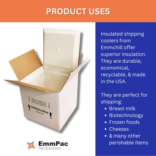 Emmchill Sf14A Insulated Shipping Cooler, 14" X 14" X 14" (Inside 11" X 11" X 11") #TOP2