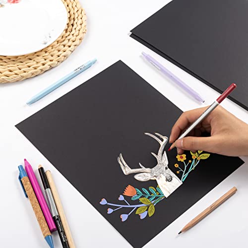 50 Sheets 8 1/2 X 14 Thick Paper Cardstock Blank Cards Colorful For Diy Crafts Cards Making, Invitations, Scrapbook Supplies (Black, 8 1/2 X 14) #TOP2