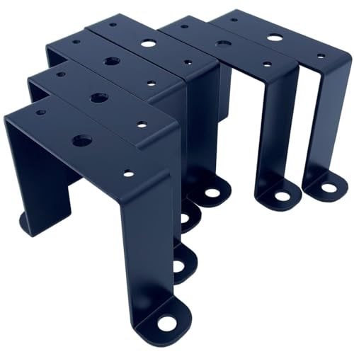 Image of 6 PCS 3x3 inch Square Pipe Tube Strap Clamps,3 inch metal u shaped bracket, steel u clamp bracket for mounting,Powder Coated Black