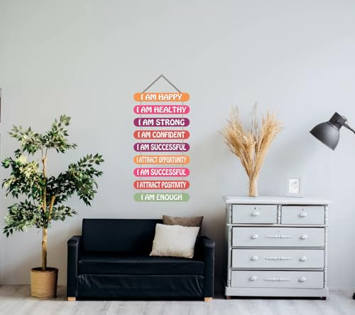 Image of I Am Healthy I Am Confident I Am Successful MDF Wall Hanging Decor