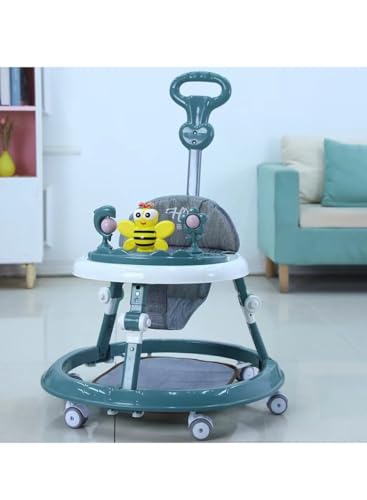 TechPlus Assorted Color Baby Walker with Parent Push Handle - Adjustable Height Multifunctional Learning Companion
