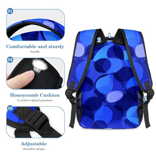 Ensemble sac à dos et trousse géométrique bleu pour l'école - 4