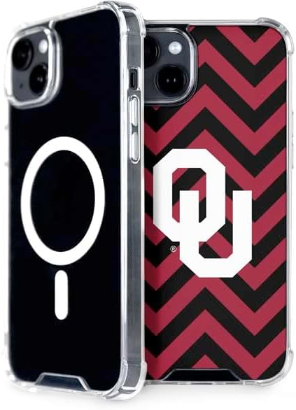 Skinit Phone Case Compatible with MagSafe iPhone 15 - Officially Licensed University of Oklahoma Split Jersey Design