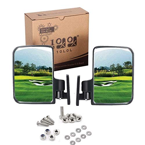 10L0L Universal Golf Cart Convex Rear View Folding Side Mirror For Club Car, Ezgo, Yamaha #TOP14