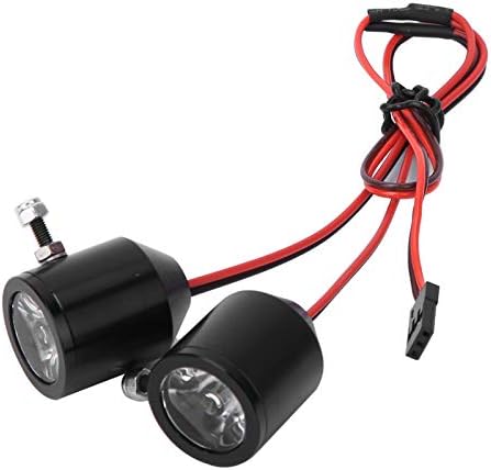 Ejoyous 3W RC Searchlight, Spotlights, 300 Lumen, 2x3W LED, Black, Modern Style, Painted Finish, Direct Fitment for RC Car