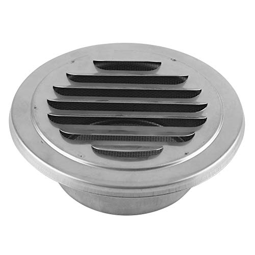 Preisvergleich Produktbild Nikou Air Vent - Wandausströmer aus rostfreiem Stahl, Round Flat Grille Luftdurchlass Lüftungsabdeckung Outlet Insect Mesh, Anti-Wind und Regen. Lüftungsgitter-Kit