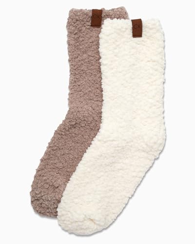 Image of Calvin Klein Womens 2 Pack Fuzzy Crew Socks