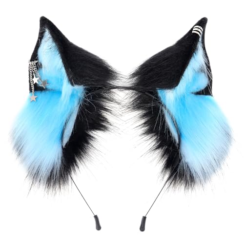 MANYU ZONES Cat Ears Headwear Punk Animal Ears - Stylish Furry Ears with Durable Metal Accents Animal Ears Headband for Cosplay Cat Headband Fox Ears & Wolf Ears for Halloween Prom and Daily Use