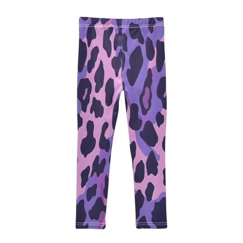 Toddler Girls Leggings Printed Yoga Pants Leggings Purple Leo Skin Texture for Kids2