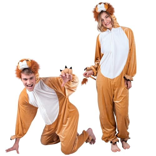 Peluche lion combinaison adulte : le costume confortable sans maquillage pour JGA