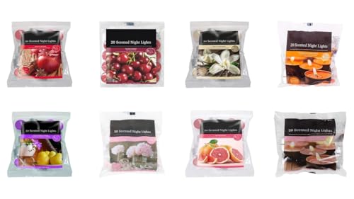 Fresh Scented Tealight Candles with 8 Hour Burn Time | Fancy Tealight Candles for Home Decoration,Christmas Candles,Xmas Decor (60 Tealights-3 Assorted Packs of 20)