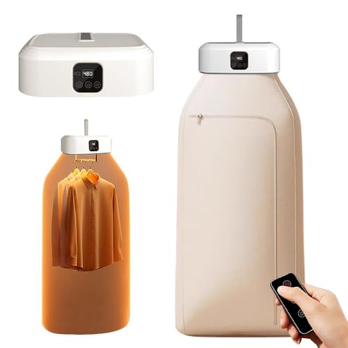 Secadora de Ropa Portátil 600W Colgador Plegable Secado Rápido Máquina de Secado Calefactada con Temporizador Inteligente de 1 a 8 Horas Para Ropa Ligera en Casa y Viajes