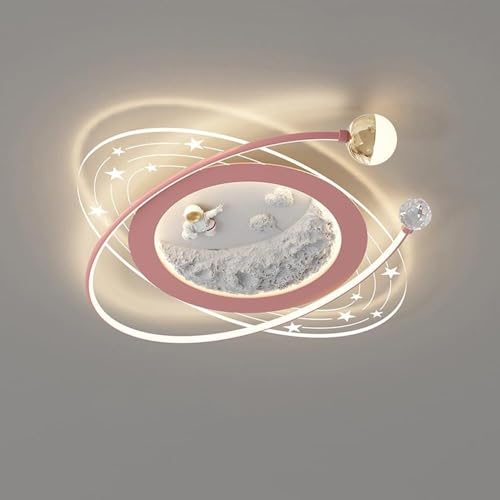 Plafonnier LED astronaute 30W dimmable rose et bleu pour chambre d'enfant