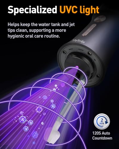 Image of MySmile LP221 Cordless Water Flossers for Teeth w /UVC Light & OLED Display