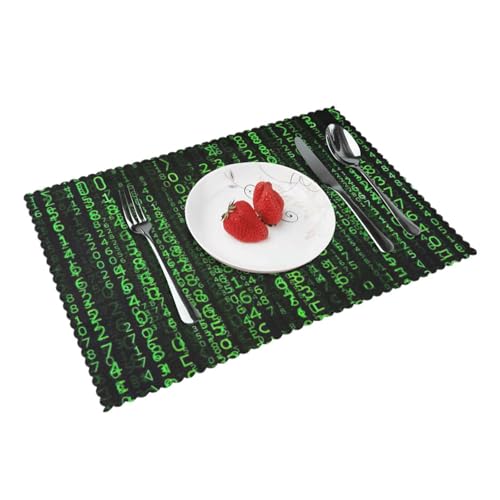 Set di 4 tovagliette Hacker Era per tavolo da pranzo, resistenti al calore, lavabili, decorazione per cucina, feste, tavolino da caffè