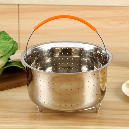 Cesta de vapor de acero inoxidable SECFOU con mango de silicona para ollas 7